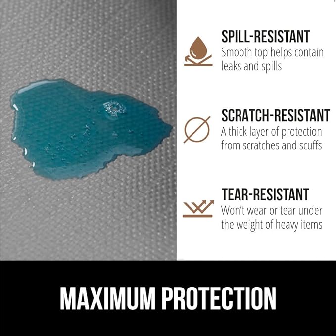 GORILLA GRIP DripGuard Shelf Liner, Non Adhesive Drawer and Kitchen Cabinet Protector, 20x240 Inch, Slip Resistant BPA Free Smooth Surface Plastic Liners for Cabinets, Bathrooms, Closets, Gray