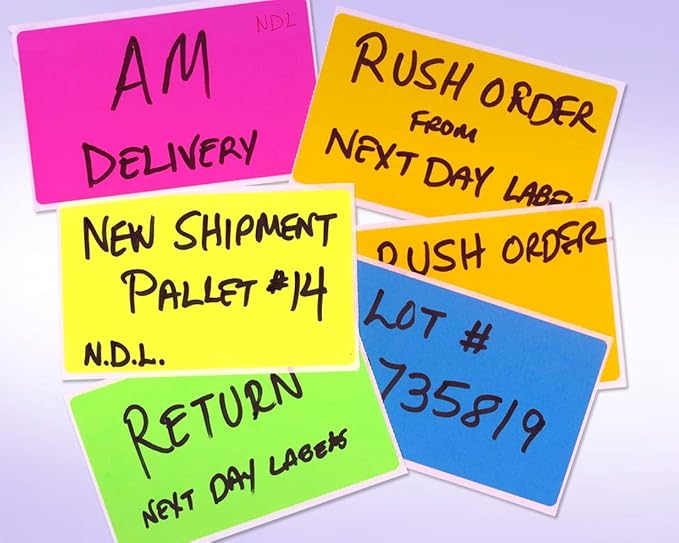 NextDayLabels 500 Rectangle Stickers (3" x 5") - Color Coding Labels Roll - Moving Labels for Boxes, Colored Inventory Stickers for Packing, Organizing, and Storage (Fluorescent Red)