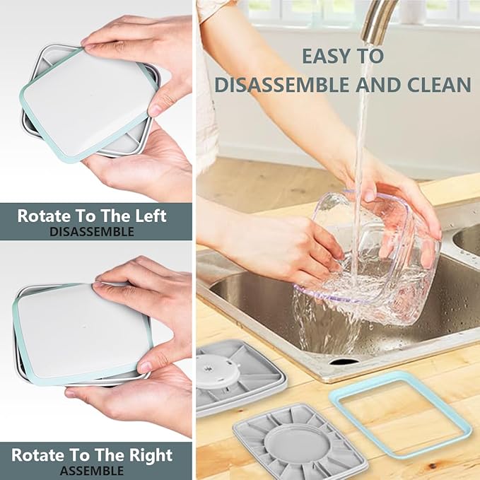 Airtight Food Storage Containers 6 Pcs, 3 Sizes (500ml/0.5qt,1.2L/1.2qt,1.8L/1.8qt) with One-Touch Lids, Leakproof Stackable Kitchen Pantry Organizers for Dry Food,Snacks,Flour
