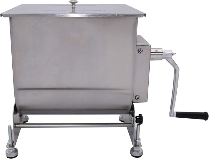 Commercial Stainless Steel 16.5-Pound/10-Liter Capacity Tilt Tank Manual Meat Mixers,(Mixing Maximum 16.5-Pound for Meat),Sausage Mixer Machine Meat Processing Equipment