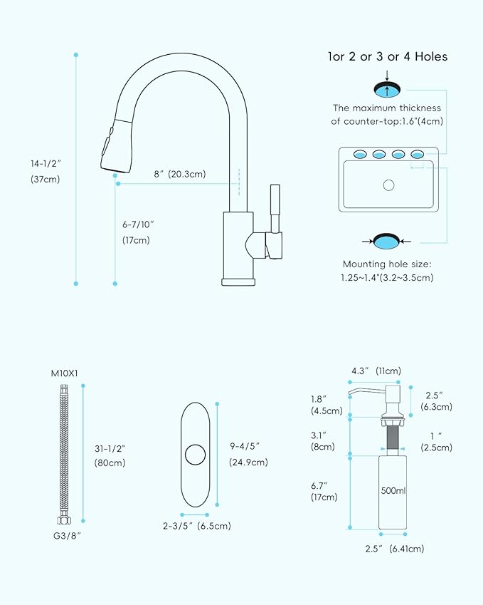 APPASO Touchless Kitchen Faucet with Pull-Down Sprayer, Kitchen Sink Faucet Touchless Brushed Nickel, Single Handle Hands-Free Motion Sensor Faucets Suitable for 1 or 4-Hole Sink, Stainless Steel