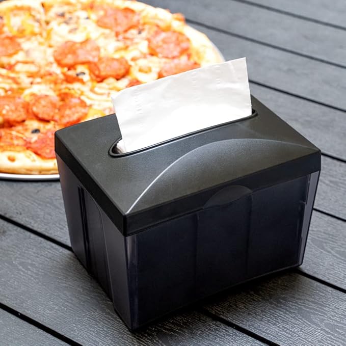 Restaurantware 7.5 x 6 x 6.3 Inch Napkin Holders 1 Rectangle Napkin Dispenser - Tabletop Easy Access Gray Plastic Commercial Napkin Dispensers Refillable For Countertops