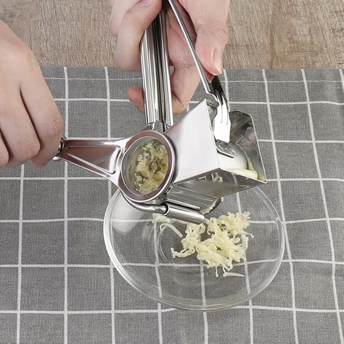 PRETYZOOM Stainless Steel Crank Grater Manual Rotary Cheese Shredder for Kitchen Use Grating Garlic and More Rustproof