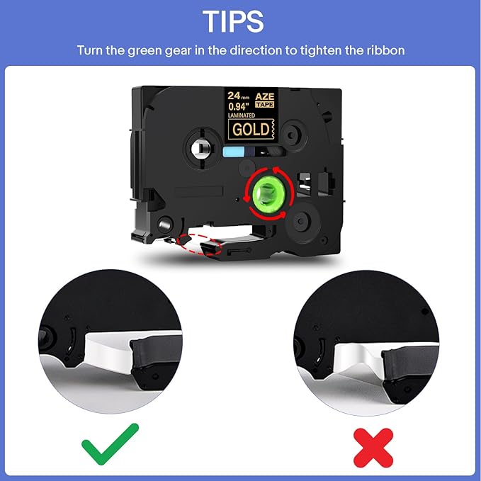 GREENCYCLE 3 Pack Compatible for Brother P-Touch Label Maker Tape TZe-354 TZ-354 24mm 0.94 Laminated Gold on Black TZe354 TZ354 TZe TZ Label Tape for PT-D600 D610BT P700 P750W
