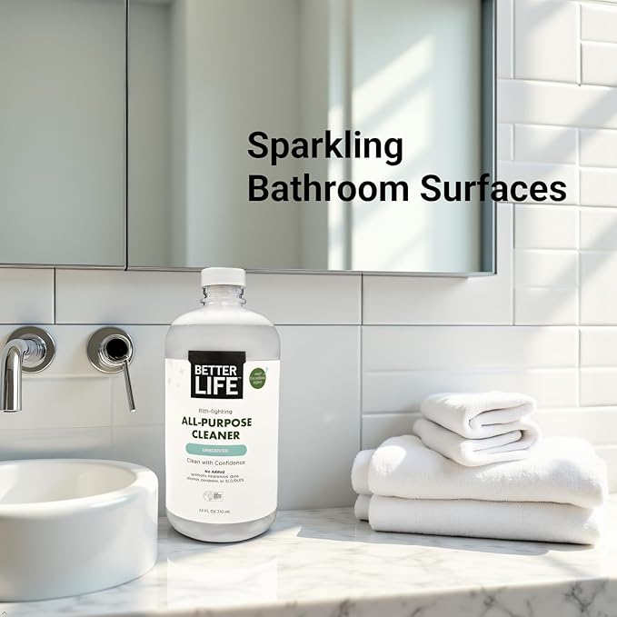 Better Life All Purpose Cleaner - Multipurpose Plant Based Home and Kitchen Cleaning Spray for Glass, Countertops, Appliances, Upholstery & More - Multi-surface Spray Cleaner - 24oz Unscented