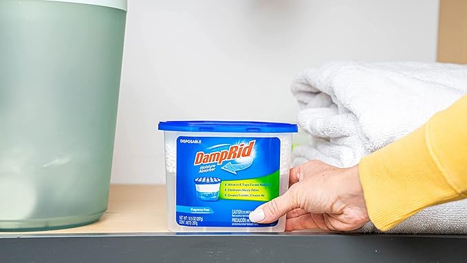 DampRid Fragrance Free Disposable Moisture Absorber - 10.5 oz. Each - 3 Pack – Attracts & Traps Excess Moisture, Eliminates Musty Odors, Creates Fresher, Cleaner Air