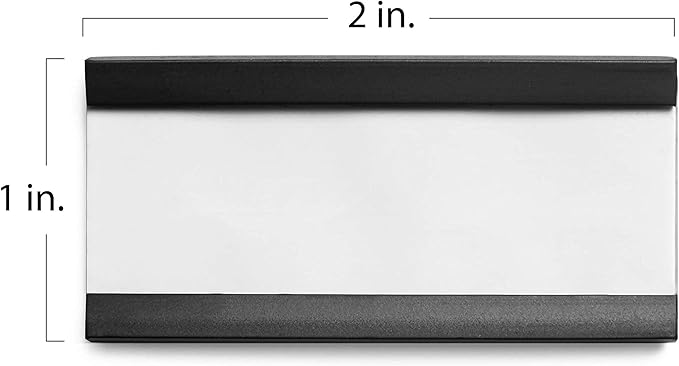 25pcs Magnetic Tool Box Labels 1x2 inches | C Channel Magnetic Label Holders for File Cabinet, Breaker Box, Metal Shelf, Locker, Toolbox Drawer