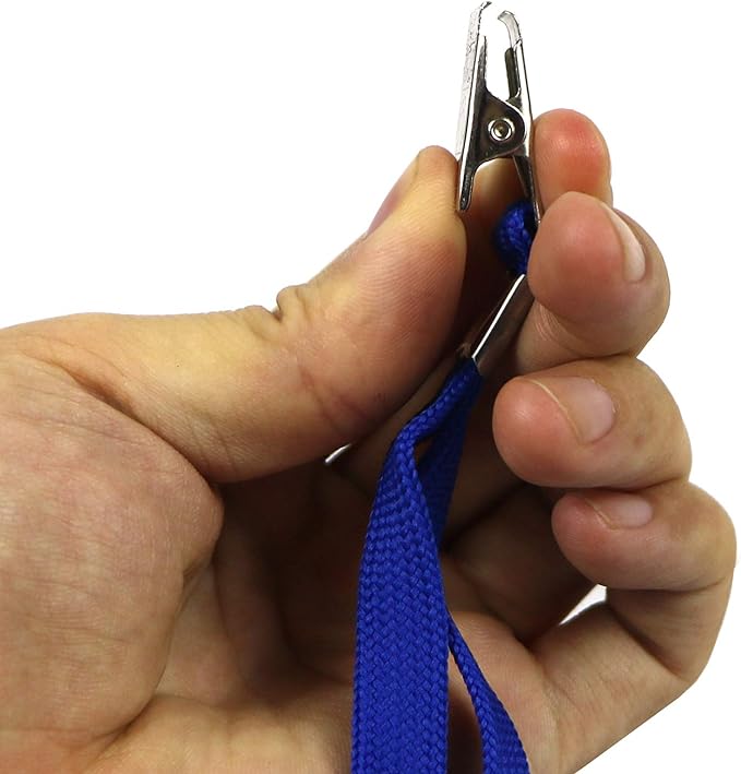 Ollain Badge Lanyards Neck Bulk Cruise Lanyards Lanyard with Clip for ID Card Name Tags Badge Holders (Blue, 100 Pack)