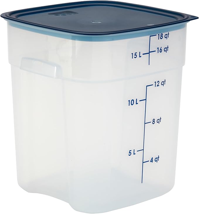 Cambro FreshPro 18 Quart (QT) Food Storage Container with Lid (Restaurant Grade) - for Food Prep, Commercial Kitchen, Pet and Dog Food Container (Translucent)