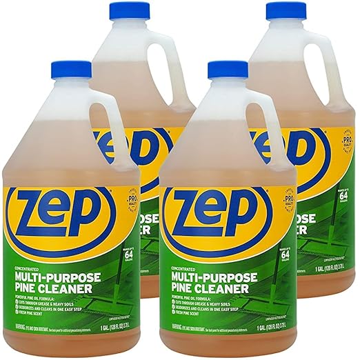 Zep Concentrated Multi-Purpose Pine Cleaner - 128 oz (Case of 4)- ZUMPP128 - Multi-Purpose Cleaner for Professional, Commercial and Household Use, From the Bathroom to Kitchens and Dining Rooms