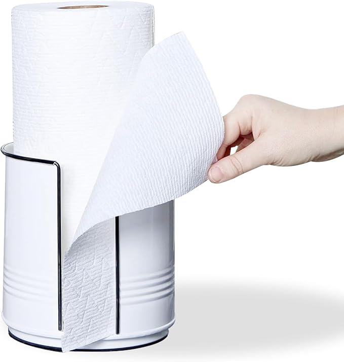 ELAORY Paper Towel Holder Countertop, Farmhouse Paper Towel Holder Countertop, Ceramic Paper Towel Holder Farmhouse Rustic Decor for Kitchen Bathroom, Kitchen Paper Towel Holder with Non-Slip Base