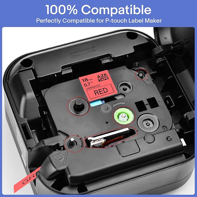GREENCYCLE 6 Pack 18mm 0.7 Inch Laminated Multi Color Tape Compatible for Brother P-Touch TZe TZ Tape TZe-241 141 441 541 641 741 18mm Label for PT-D400 D410 D600 D610BT Label Maker