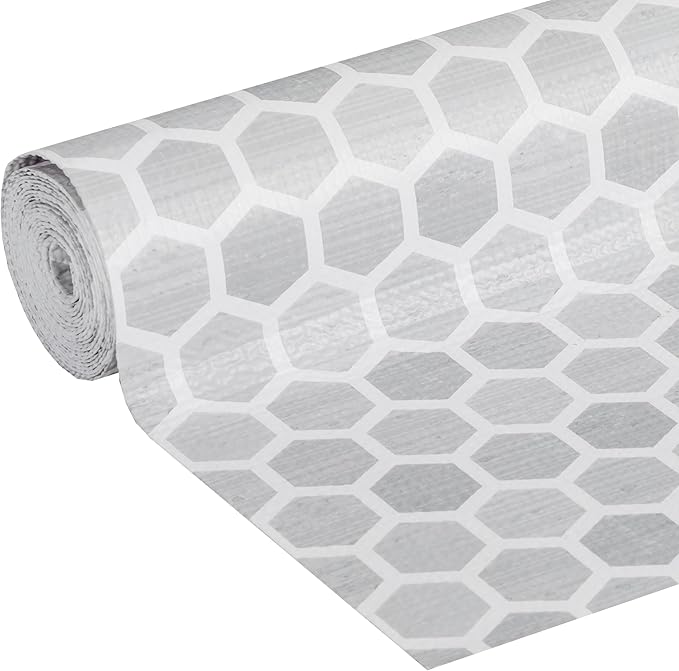 Smooth Top EasyLiner for Cabinets & Drawers - Easy to Install & Cut to Fit - Shelf Paper & Drawer Liner Non Adhesive - Non Slip Shelf Liner - 12in. x 10ft. - 6 Roll Project Pack- Gray Subtle