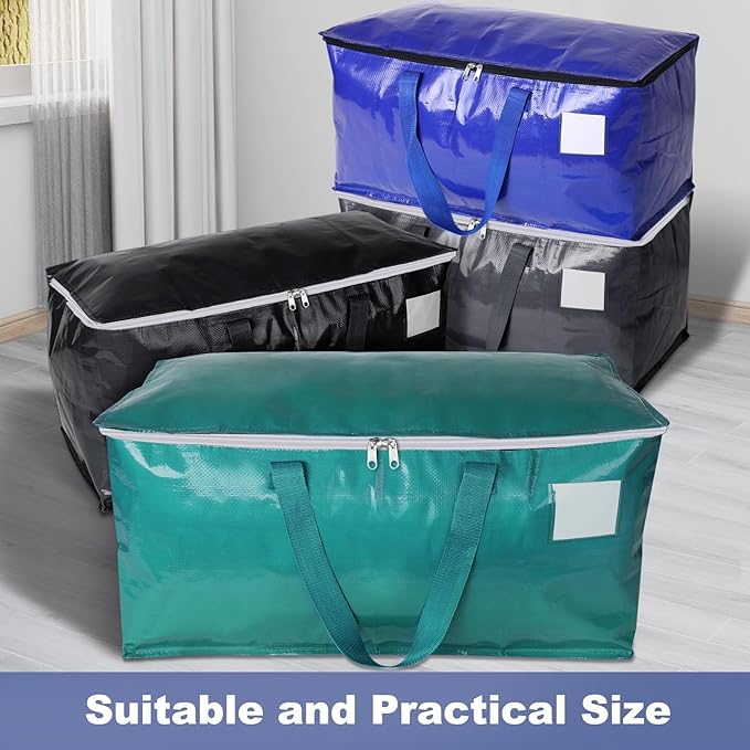 StorageRight Moving Bags-Heavy Duty Moving Boxes, Storage Totes with Zipper, Reinforced Handles and Tag Pocket-Collapsible Moving Supplies for moving, Storage and Travel 93L(Four Colors-8 Pack)