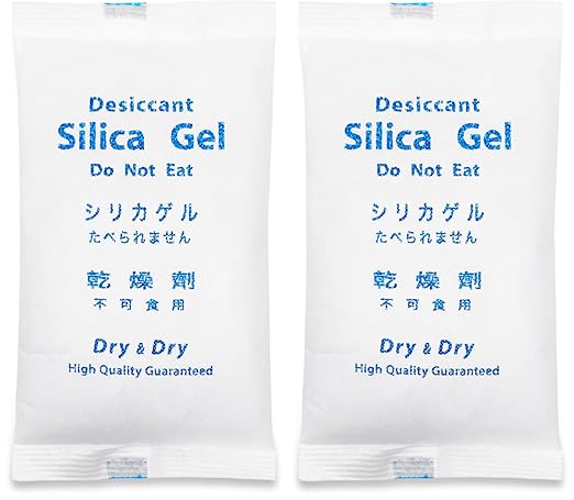 Dry & Dry 500 Gram [2 Packets] Silica Gel Packets Desiccants, Silica Packets - Rechargeable Silica Gel Packs, Moisture Absorbers, Desiccants Packets, Silica Gel