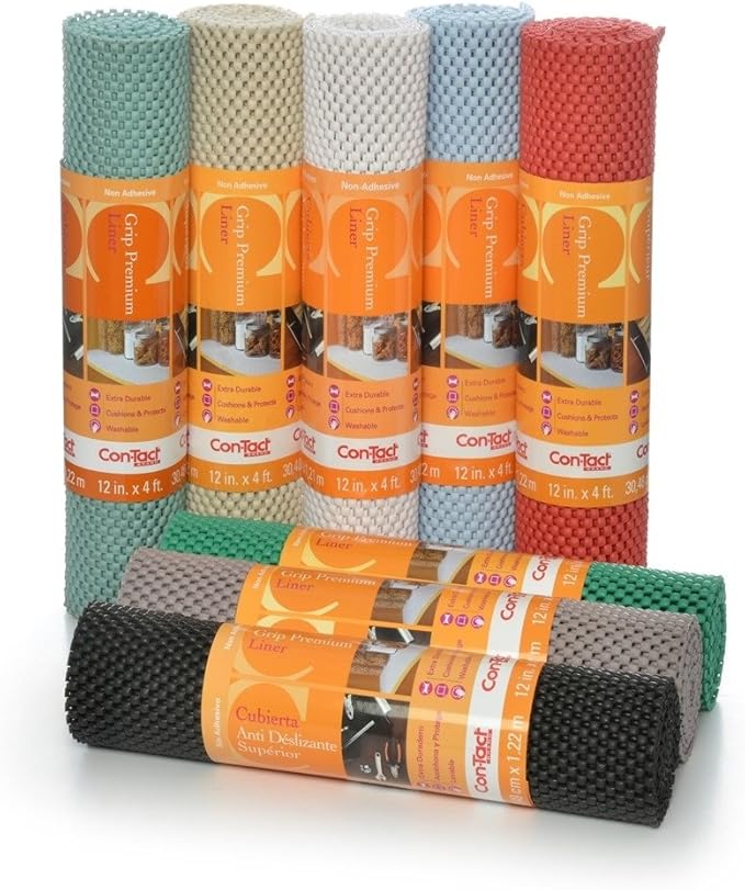 Con-Tact Brand Grip Premium Shelf Liner, Thick and Non-Adhesive Drawer Liner, Multi-Purpose and Easy to Use, 12" x 4', Chocolate, Pack of 1