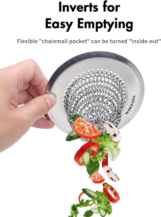 Sink Drain Strainer, Reversible Easy Clean Mesh Sink Strainer with 304 Stainless Steel, Wokdada Revolutionary Anti-Rust Large Kitchen Sink Strainer Food Catcher for Garbage Disposal Without Clogging