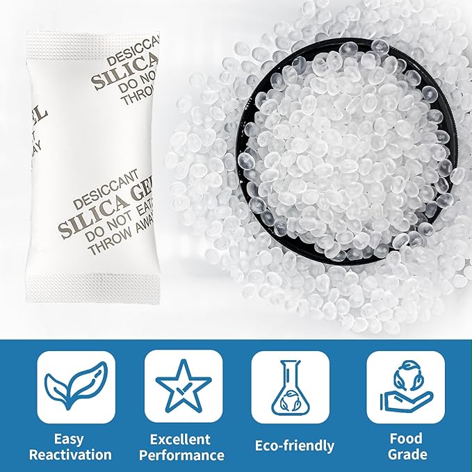 MakMeFre 5Gram(200Packets) Food Grade Moisture Absorbers Silica Gel Packs Desiccant for Moisture Storage Control