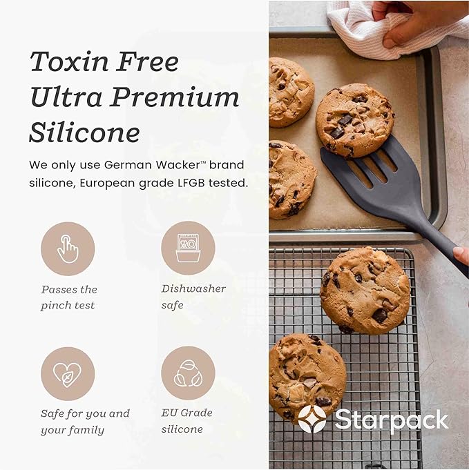 Starpack 'Stir & Serve' Silicone Cooking Utensils Set (5 Pcs) - 10.5" - Kitchen Utensil Set Heat Resistant to 600°F - Kitchen Utensils for Nonstick Cookware - Silicone Utensil Set for Mixing & Cooking