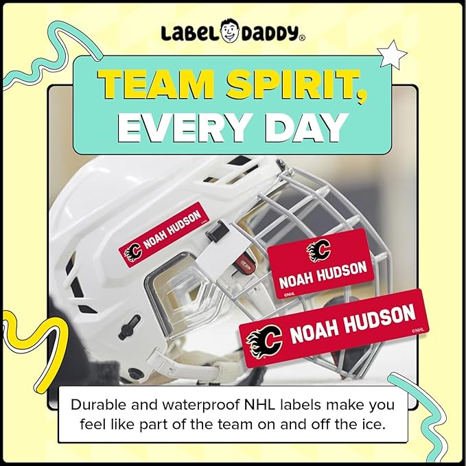 NHL Hockey Labels - Custom Peel and Stick, Waterproof Labels - Great for Organization, Sports, School, Day Camp Labels - 155 Pack (Anaheim Ducks)