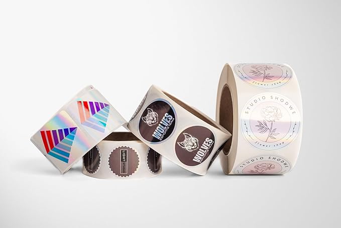 Build Your Own Stickers - Any Design + Logo - Personalize Business - 50+ Roll - Multi Shapes, Sizes, Backgrounds, Text - Gloss/Matte Labels (3 inch Circle)