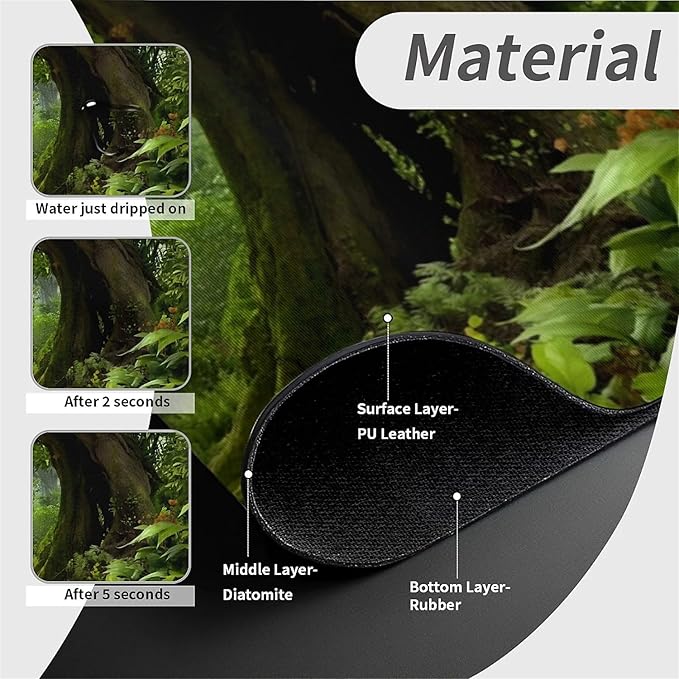 Kitchen Sink Splash Guard，lush green forest Faucet Mat Sink Gadgets-Super Absorbent Fast Drying Mat Drip Catcher for Kitchen, Bathroom,Sink Mat, Dish Drying Mat, Bathroom(15" X 5.5" )