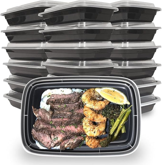 38 oz 150 Pack Meal Prep Containers BPA Free Leakproof Stackable Food Storage Containers with Lids, Microwave & Dishwasher Freezer Safe Reusable To Go Containers Bento Box Style Take Out Clear Plastic