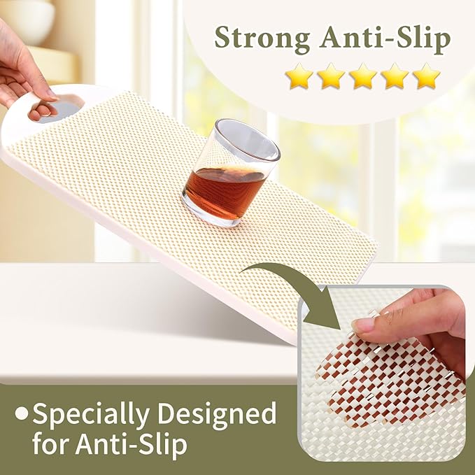 Shelf Drawer Liners for Kitchen Cabinets Non Adhesive Drawer Liner Thickened Refrigerator Liner White Quatrefoil Strong Non-Slip Paper for Tool Box, 11.8 x 236.2 Inches