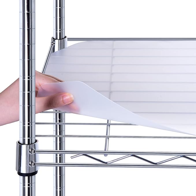BRIAN & DANY Wire Shelf Liner 11.8" X 16.6", Heavy Duty Shelf Liners for Wire Shelving, Waterproof Protector Mats, Set of 5, Transparent