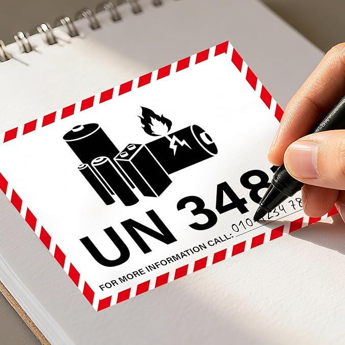 600 PCS UN 3481 Lithium lon Battery Labels 3.25 × 4.25 Inches Writable Waterproof Caution Warning Stickers Fragile Label for Transport Shipping