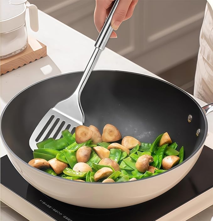Cooking Utensils Set 11pcs - Stainless Steel Kitchen Utensils Set with Holder, Heat Resistant Kitchen Utensils Sets for Cooking with Turners, Potato Masher, Skimmer, Spoons, Ladle, Tongs, Whisk