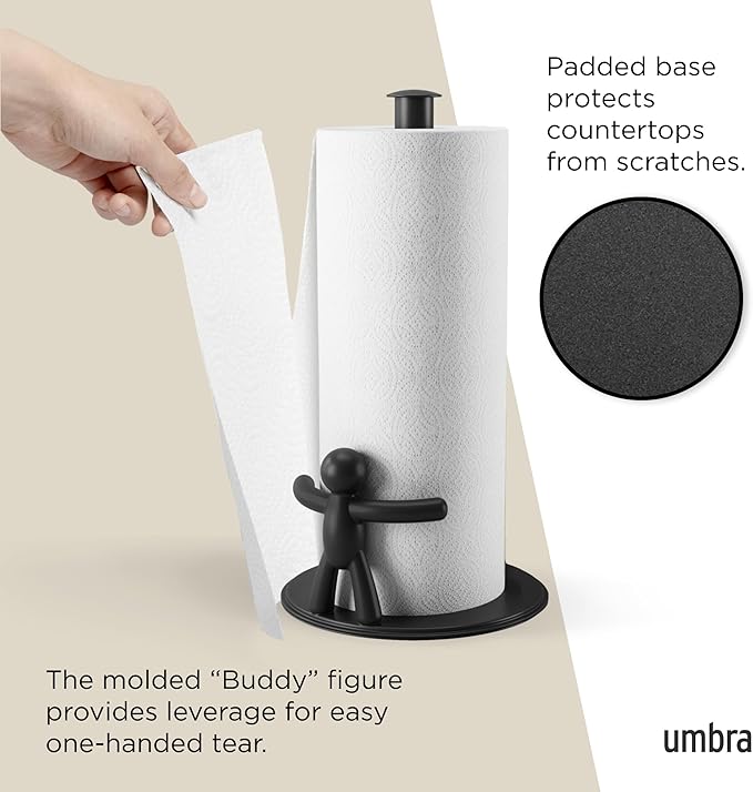 Umbra Buddy Countertop Paper Towel Holder, Black