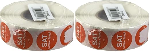 DayMark Safety Systems-IT1143926 Day of The Week 3/4" Circle Permanent Label, SAT (Roll of 1,000) (Pack of 2)