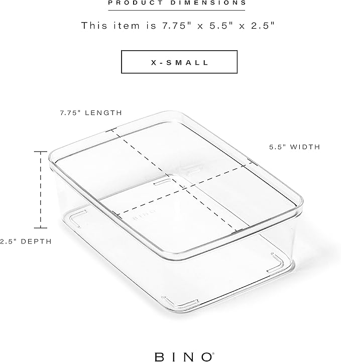 BINO | Plastic Storage Bins, X-Small - 30 Pack | THE LUCID COLLECTION | Multi-Use Organizer Bins | Built-In Handles | BPA-Free | Pantry Organization | Home Organization | Fridge Organizer | Freezer Or