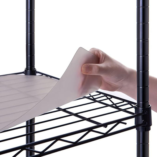 Poofzy Wire Shelf Liner 14 x 24, Set of 5 Shelf Liners for Wire Shelving Plastic Non-Adhesive for Pantry, Kitchen Cabinets (Gray)