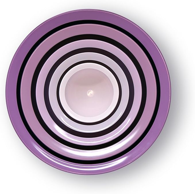CaliBowl 5-Piece Non-Spill Plastic Mixing Bowl Set - Reusable Nesting Kitchen Bowls with Concave Inner Lip and Non-Slip Base - Ideal for Baking, Prepping, Cooking and Serving - Dusty Plum