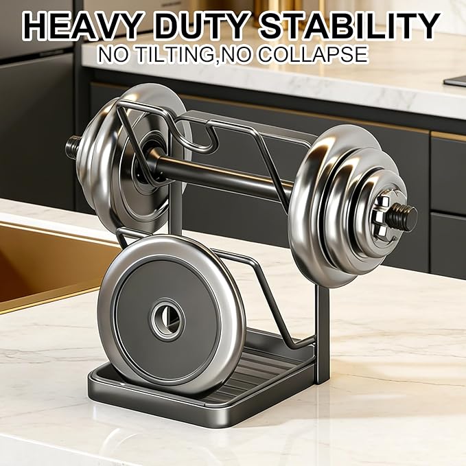 Kitchen Pot Lid Storage Rack, Stainless Steel Pot Lid Holder With Tray, Lid Holder While Cooking, Lid And Spoon Rest, Multifunctional Kitchen Organizer Stand for Stove Top (Gray, Double-layer)