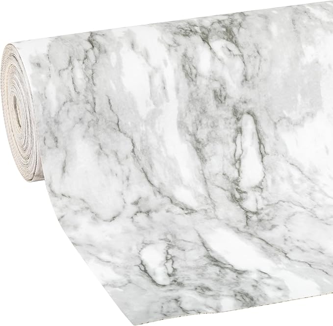 Smooth Top EasyLiner for Cabinets & Drawers - Easy to Install & Cut to Fit - Shelf Paper & Drawer Liner Non Adhesive - Non Slip Shelf Liner for Kitchen & Pantry - 12in. x 24ft. - Gray Marble