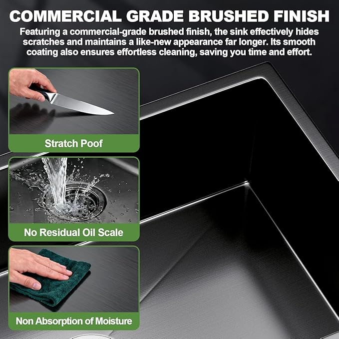 33x19 Drop in Kitchen Sink, 9” Deep Large Top Mount Single Bowl Sinks Nano Coating Stainless Steel Kitchen Laundry Room Sinks with Accessories