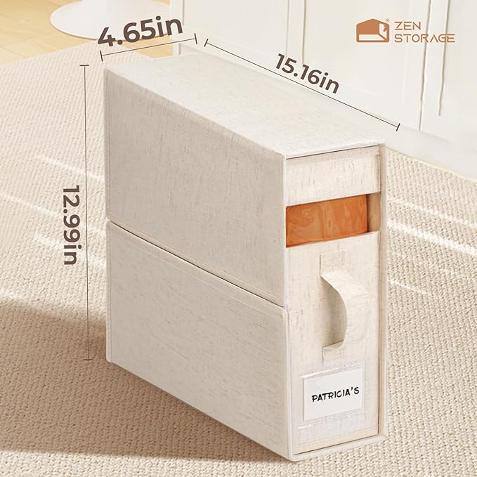 8Pack Linen Sheet Organizers for Linen Closet - King/Queen Size Bedding Storage Boxes with Clear Window | Foldable, Dustproof Sheet Storage Organizer for Blankets & Sheet Sets,Off-white