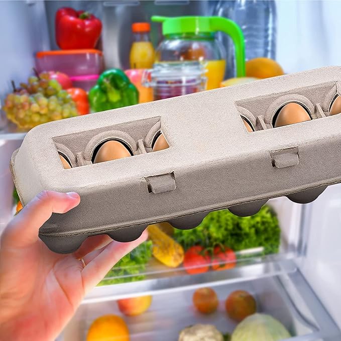 MT Products Blank Natural Pulp Egg Cartons 1 Dozen 11.50" x 4.2" x 1.25" - Perfect for Chicken Farm (Pack of 15) - Made in the USA