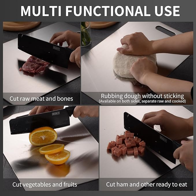 Katuchef Titanium Cutting Board 2026 New Upgrade Titanium Grade 5 Cutting Boards for Kitchen Non Toxic, Non-slip, Hygiene Durable Chopping Board Suitable for Dishwasher Safe(13.38 * 9.05)