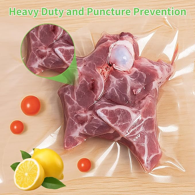 MakMeFre 200 Gallon Size 11" x 16" Vacuum Sealer Bags with BPA Free and Heavy Duty,Great for Food Storage Vaccume Sealer PreCut Bag