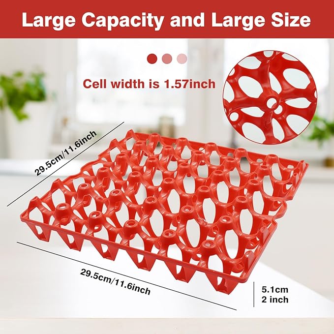 8 Pack Bulk Egg Tray,Reusable Plastic Egg Holder,Durable Egg Cartons,Stackable 30-Egg Crates for Home Chicken Farmers Transportation Storing Sharing Selling Fresh Eggs
