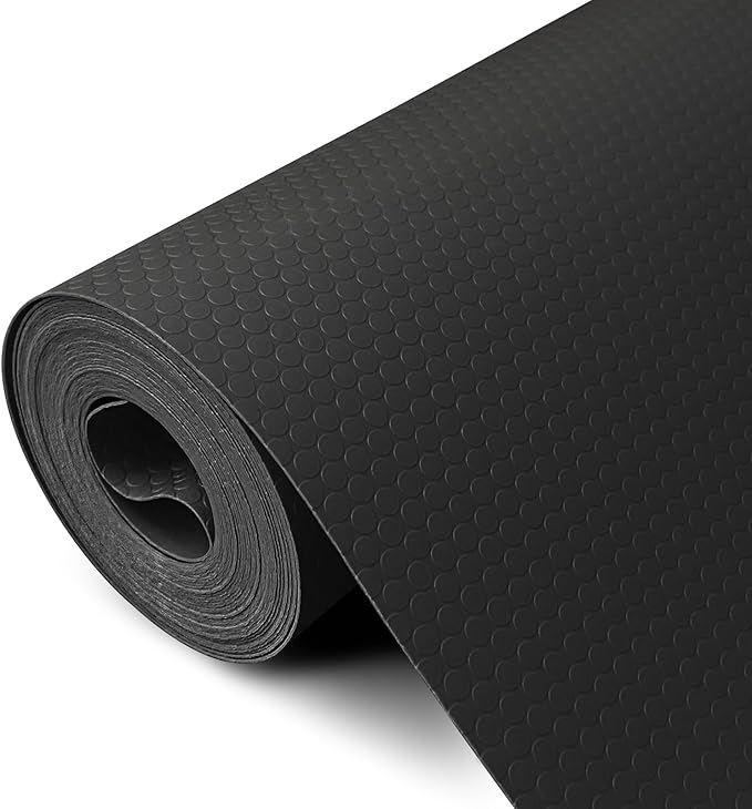 Shelf Liners 13 inch x 20 ft Kitchen Cabinets Liner Non-Stick Drawer Liners Drawer Mats EVA Protector Shelving Cupboard Lining (Black, 13 inch x 20 ft)