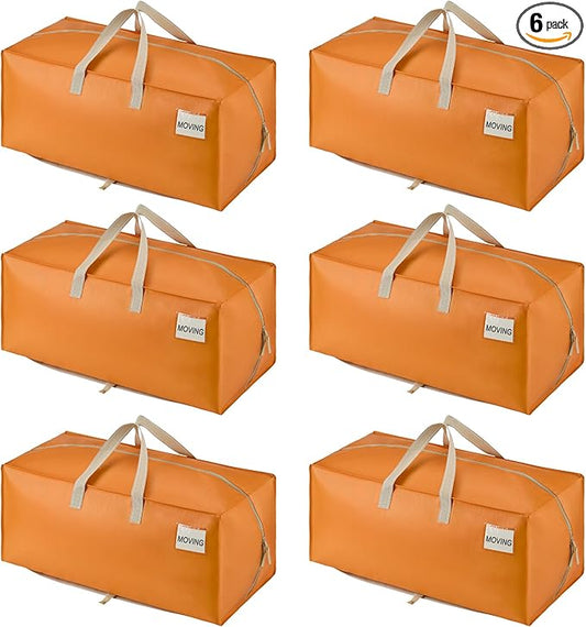 VENO 6 Pack Heavy Duty Moving Bags with Backpack Straps, Zippers & Handles, Extra Large Packing Bags for College Dorm Essentials, Moving Supplies Alternative to Cardboard Moving Boxes