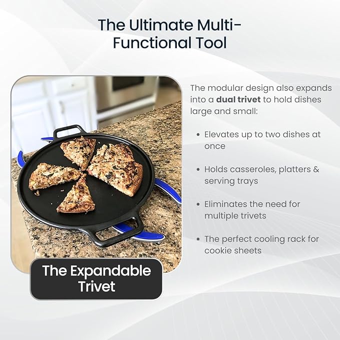 Trivae Pot Lid Holder – 4-in-1 Pot Lid Holder While Cooking, Pan Lid Holder, Trivet & Cake Stand – Versatile Kitchen Tool for Hot Pots, Serving & Display – Space-Saving, Heat-Resistant Stand