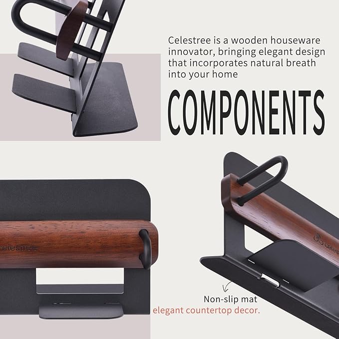 Celestree Unique Guest Towel Holder for Bathroom & Table - Modern Metal Napkin Dispenser with Raintree Weighted Arm, Rectangular Disposable Hand Towels Tray for Kitchen Steak Dinner, Vanity, Picnic