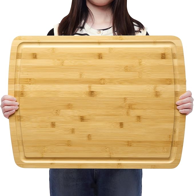 DYTesa Cutting Board, 20inch Bamboo Cutting Board, Bamboo Wooden Cutting Boards for Kitchen, Ideal Charcuterie & Chopping for Meat, Vegetables and Fruits Ideal Kitchen Gifts