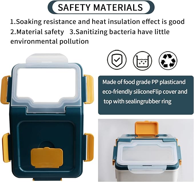 Saim Rice Storage Container 25lbs, 2 Pack Flour Bin with Measuring Cup & Scoop, BPA Free Rice Dispenser, Cereal & Dog Food Containers, Kitchen Organizer for Dry Beans, Oatmeal and Grains - Dark Blue